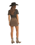 Corduroy Skirt- RRWD69R0H1- Brown- 